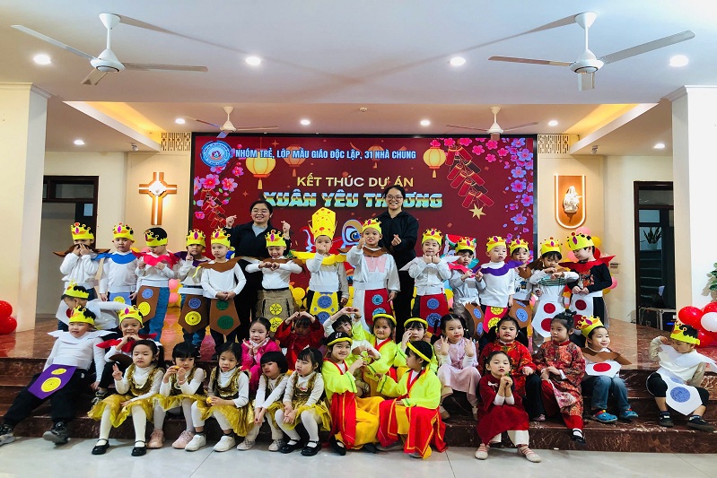 Kịch Sự tích bánh chưng, bánh giầy - Kết thúc dự án Tết Yêu Thương - MGL A2- Nhóm trẻ 31 Nhà Chung